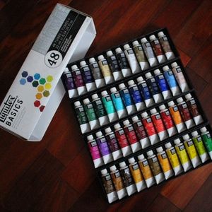 Acrylic Paint + 5pc Brushes